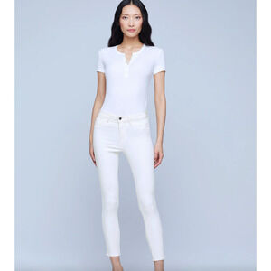 L'Agence NWOT Vintage White High Rise Margot Skinny Denim Jeans Womens Size 28